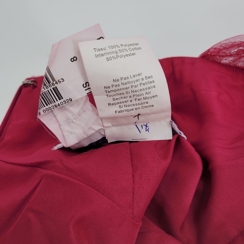 Alfred Angelo Raspberry Pink 3D Floral Chiffon Dress - Picture 8 of 11